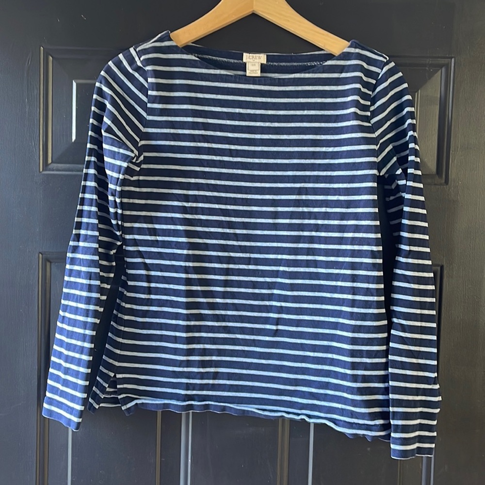 J CREW boatneck striped t-shirt navy size XXS